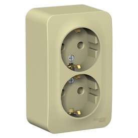 Розетка 2 поста SYSTEME ELECTRIC Blanca с/з б/ш 16А бежевый