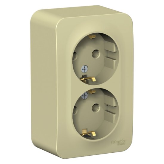 Розетка 2 поста SYSTEME ELECTRIC Blanca с/з б/ш 16А бежевый