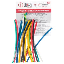 Набор термоусадочных трубок DORI Тут d 2/1 10см 21шт. разноцвет