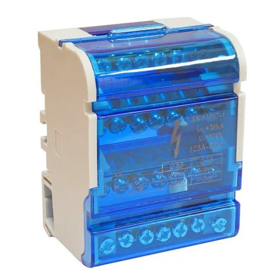 Шина нулевая DORI на Din-рейку в корпусе 4 шины по 7 отверстий