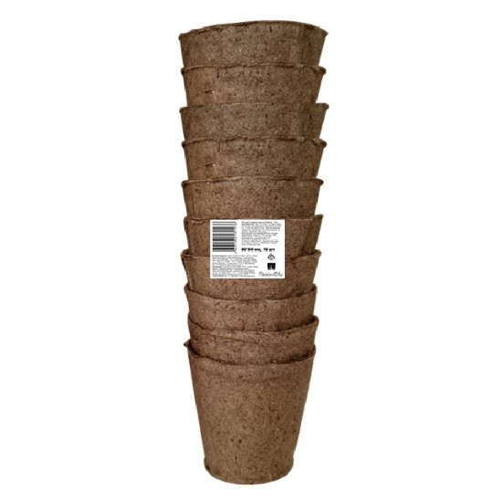 Набор торфяных горшков для рассады 10шт 8х8х22,5см круглый