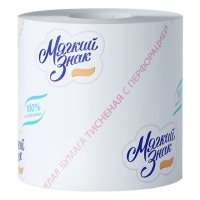 Бумага туалетная МЯГКИЙ ЗНАК 1шт/уп. 1-слойные 408 листов без аромата