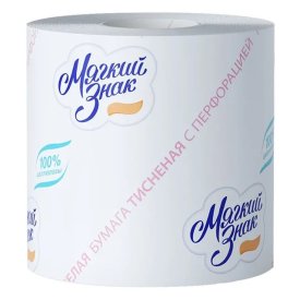 Бумага туалетная МЯГКИЙ ЗНАК 1шт/уп. 1-слойные 408 листов без аромата