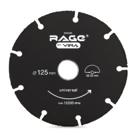 Диск отрезной RAGE by VIRA для УШМ универсальный 125х22,23мм 9 зубьев