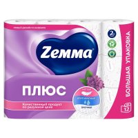 Бумага туалетная ZEWA Плюс 12шт в уп. 2-слойные 184 листов аромат сирень