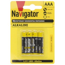 Батарейка NAVIGATOR ААА алкалиновая 4шт