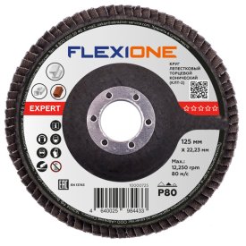 Круг лепестковый конический FLEXIONE Expert 125х22мм Р80