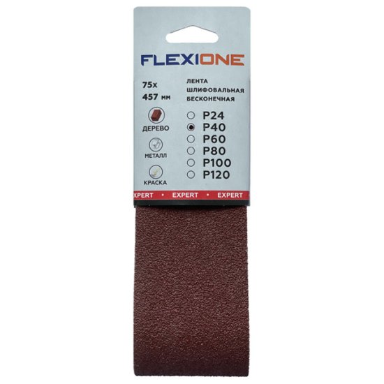 Лента шлифовальная FLEXIONE Expert 75x457мм P40 3шт