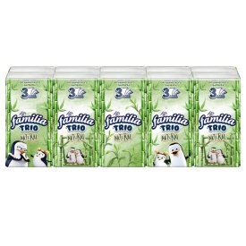 Платки носовые FAMILIA Trio Natural 3-слойные 10шт 10уп.