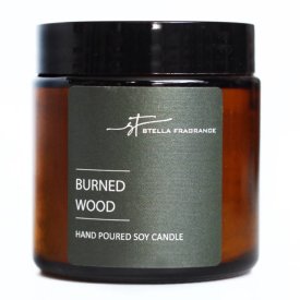 Свеча в банке STELLA FRAGRANCE Burned Wood 6х6,5см 30ч/г ароматизированная