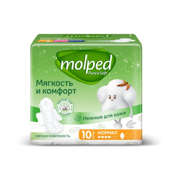 Прокладки MOLPED Pure&Soft Нормал ультратонкие 10шт