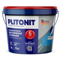 Гидроизоляция PLITONIT WaterProof Standard полимерная 14 кг, арт. Н009295