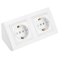 Розетка 2 поста BYLECTRICA Уют угловая с/з с/ш белый