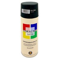 Краска аэрозольная CORALINO Satin RAL 9005 черный 520мл, арт.CS9005