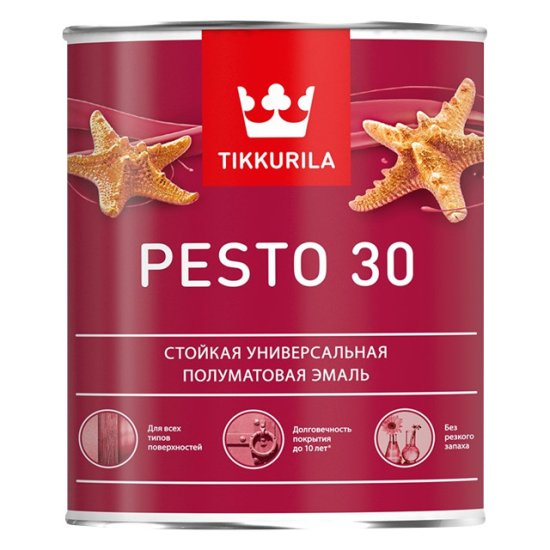 Эмаль алкидная TIKKIVALA Pesto 30 база С 0,9л бесцветная, арт.700001173