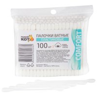 Палочки гигиенические РЫЖИЙ КОТ 100шт полиэтилен