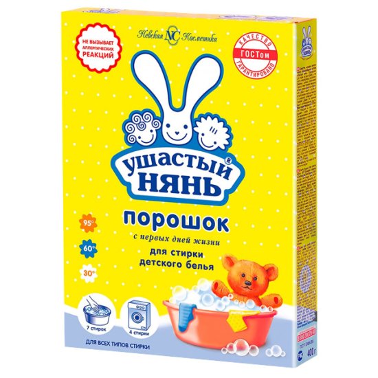Порошок стиральный УШАСТЫЙ НЯНЬ для детского белья 400г
