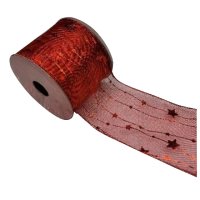 Лента п\э MAXIJOY 6см 2,7м красный падующая звезда