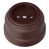 Розетка 1 пост BYLECTRICA Ретро штепсельная открытой установки без з/к шоколад