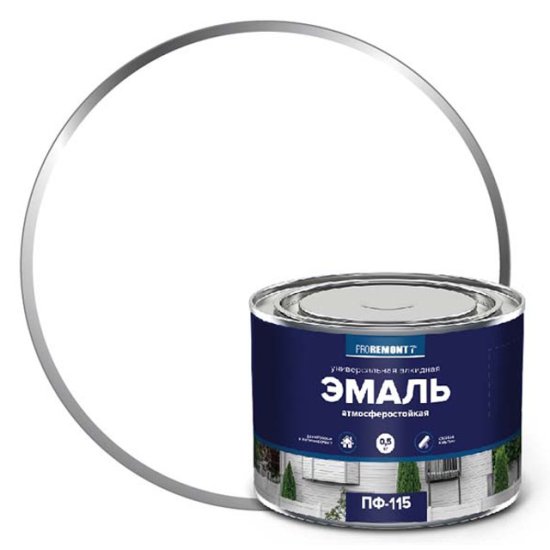 Эмаль алкидная ПФ-115 PROREMONTT белая глянцевая 0,5кг, арт.0006606