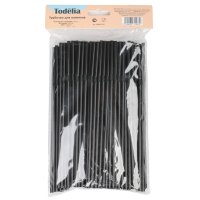 Трубочки для напитков TODELIA 150шт 21см пластик черные