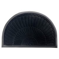 Коврик JOY HOME Таллин 50х80см полукруглый влаговпитывающий флокированный, полиэстер, резина, черный