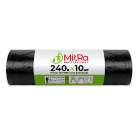 Мешки для мусора MITRA Professional 240л 10шт 112х140см 30мкм черные