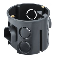 Коробка установочная NAVIGATOR 68х60 для твердых стен углубленная черный  со стыковочными узлами