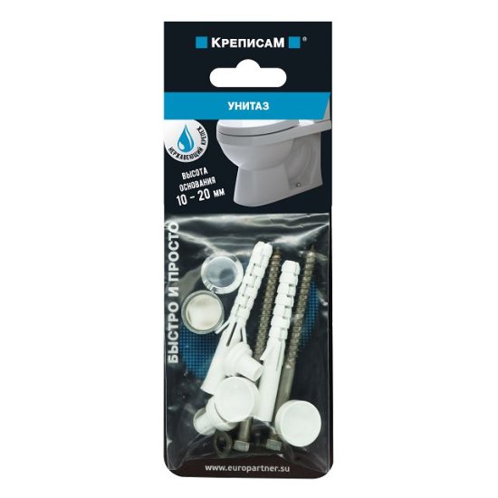 Крепление для унитаза 20мм с нержавеющим шурупом 1 компл