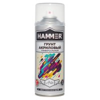 Грунт аэрозольный HAMMER универсальный акриловый 520мл черный, арт.340407