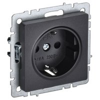 Розетка 1 пост IEK BRITE с/з с/ш 16А черный
