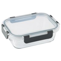 Контейнер для продуктов LEONORD 1л 21x16,1x6,8см 4 замка прямоугольный стекло, пластик