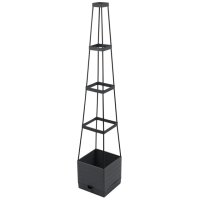 Горшок напольный для вьющихся растений PARK 15л 25x25x145см пластик черный