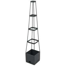 Горшок напольный для вьющихся растений PARK 15л 25x25x145см пластик черный