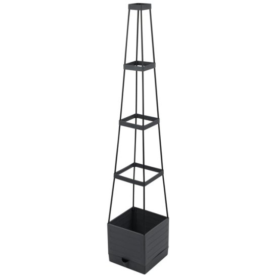 Горшок напольный для вьющихся растений PARK 15л 25x25x145см пластик черный