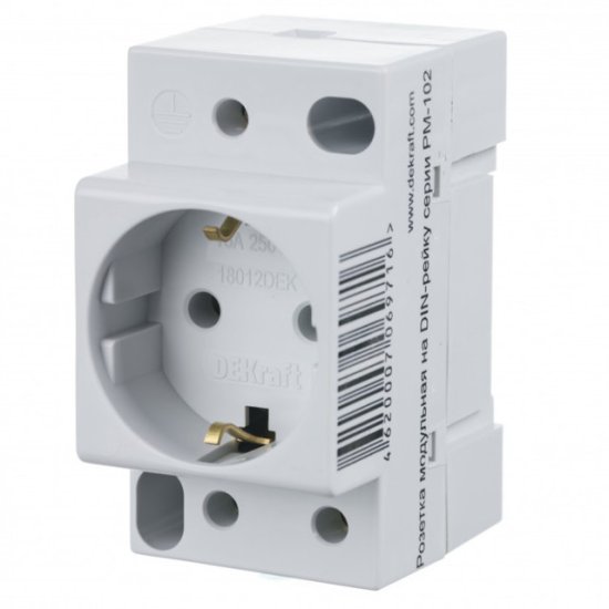 Розетка на DIN-рейку DEKRAFT РМ-102 16А 230В