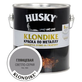 Краска алкидная HUSKY-KLONDIKE по ржавчине 2,5л RAL 7004 светло-серая, арт.25705