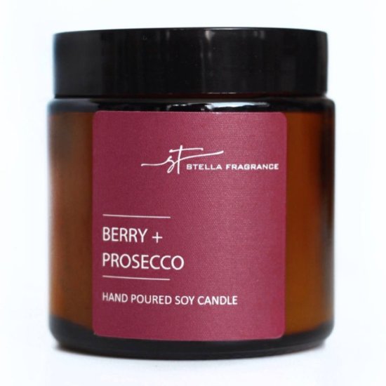 Свеча в банке STELLA FRAGRANCE Berry Prosecco 6х6,5см 30ч/г ароматизированная