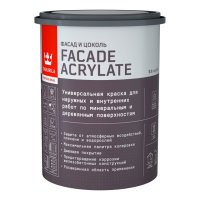 Краска акрилатная фасадная TIKKIVALA Facade Acrylate база A 0,9л белая, арт.700012339