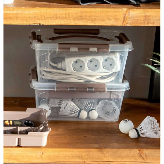 Контейнер для хранения Econova Grand Box (433224314) 390х290х124 мм 10 л с замком и органайзером