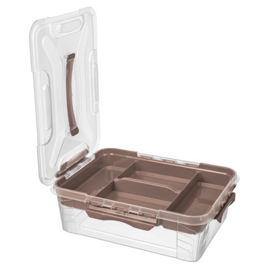 Контейнер для хранения Econova Grand Box (433224314) 390х290х124 мм 10 л с замком и органайзером