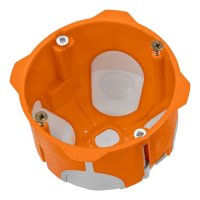 Коробка установочная TDM D68х50 мм 2-х компон саморезы пл.лапки IP30 оранжевый