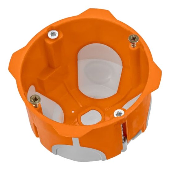 Коробка установочная TDM D68х50 мм 2-х компон саморезы пл.лапки IP30 оранжевый