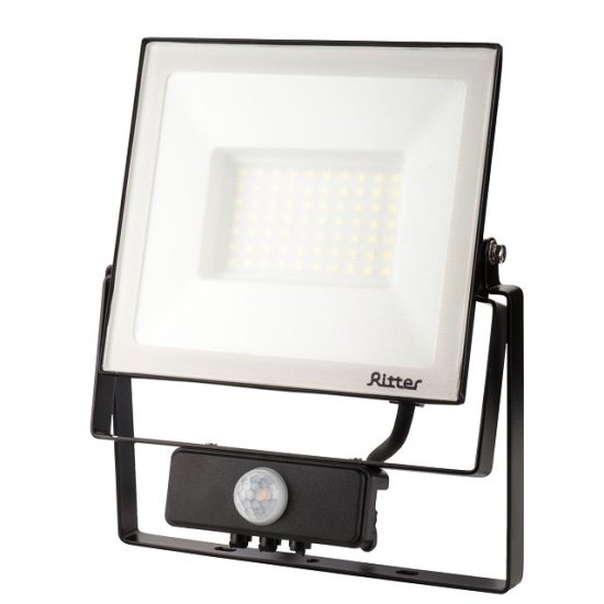 Прожектор светодиодный RITTER Профи с датчиком движения 230В 70Вт 6500К 7000Лм IP65 черный