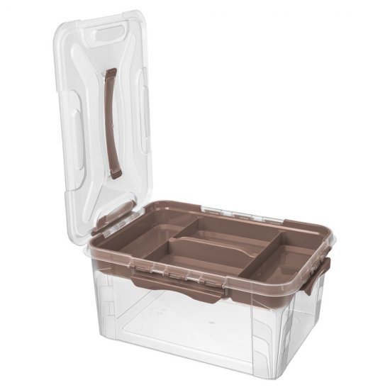 Контейнер для хранения Econova Grand Box (433224414) 390х290х180 мм 15,3 л с замком и органайзером