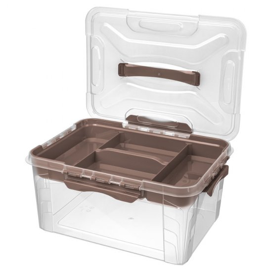 Контейнер для хранения Econova Grand Box (433224414) 390х290х180 мм 15,3 л с замком и органайзером