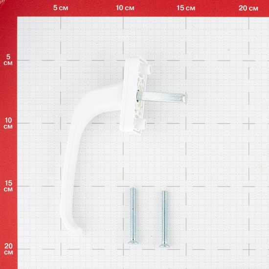 Ручка оконная белая металл HR