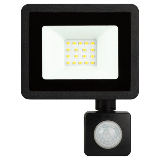 Прожектор светодиодный ЭРА 20Вт 1600Лм6500К с датчиком движения черный