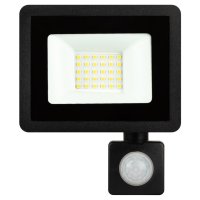 Прожектор светодиодный ЭРА 30Вт 2400Лм 6500К с датчиком движения черный