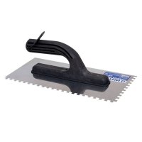 Кельма зубчатая ИНТЕК нержавеющая сталь 270х130 мм зуб 6х6 мм, арт.10105-270-006